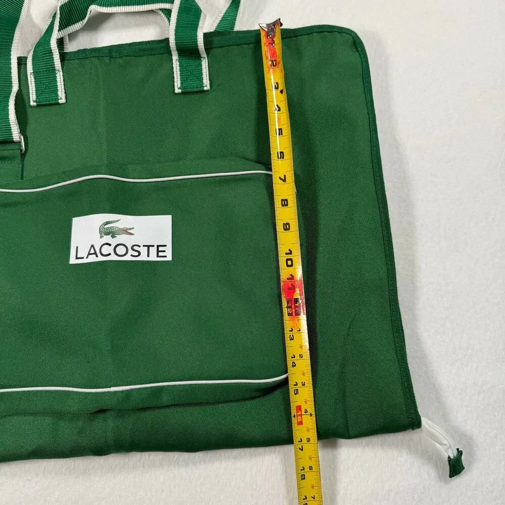 NEW Green logo LACOSTE Travel Garmet Bag Zip & Carry Weekender Bag 34